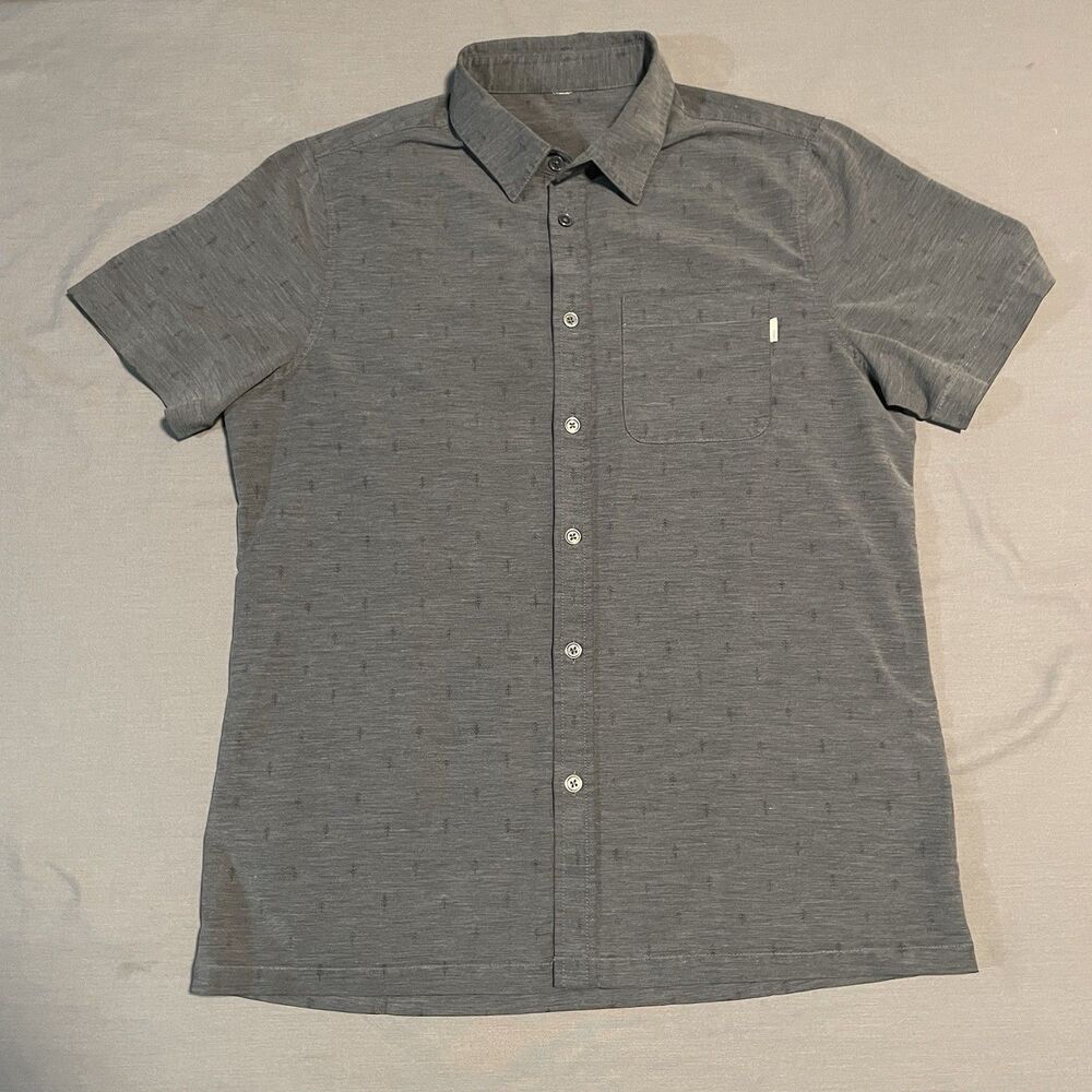 Lot Of 2 Vuori Bridge Button Down Shirt Short Sleeve Terracotta/Grey Mens Small - Picture 4 of 12